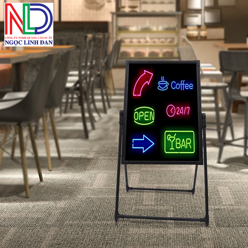 Mẫu Bảng LED Huỳnh Quang Cho Quán Cà Phê Đẹp