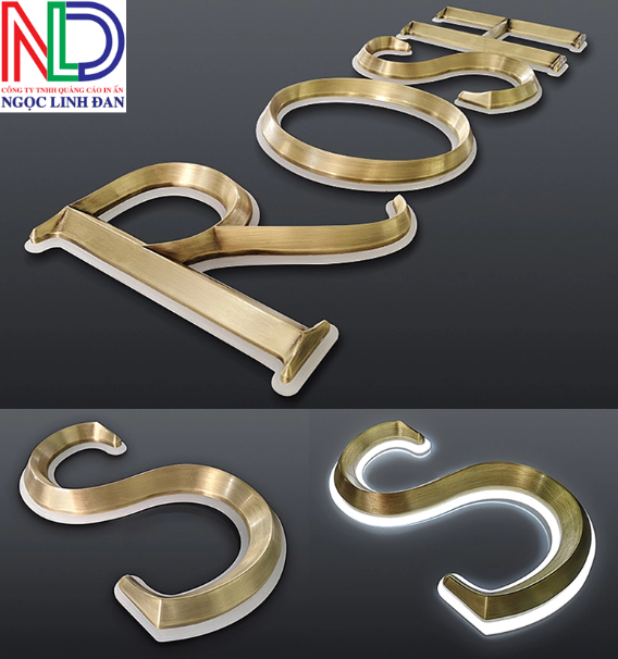 Ứng Dụng Chữ Inox Vàng Mờ trong Quảng cáo và Thương hiệu